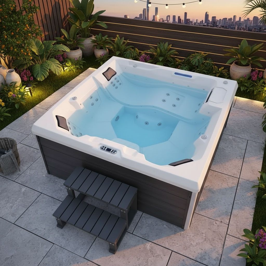 Spa Extérieur Premium – Modèle PS-J515 _ 6 Places avec Jets Hydromassants et Cascade Lumineuse