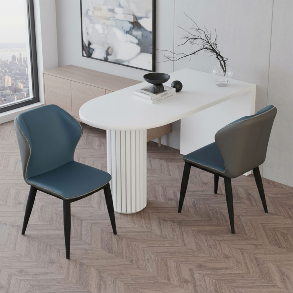 Chaise Milano - Gris / Bleu X2