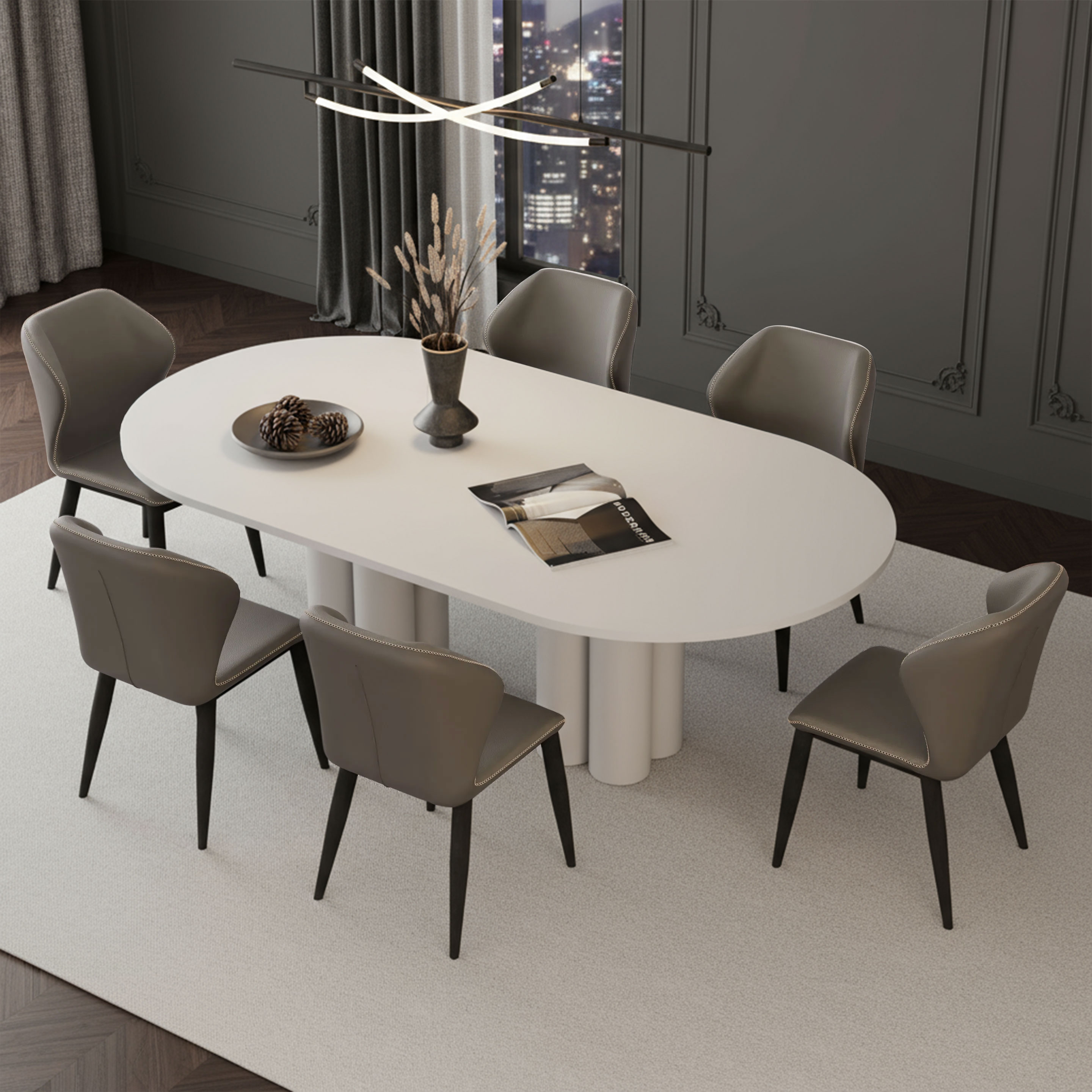 Chaises Milano Gris Brun X2