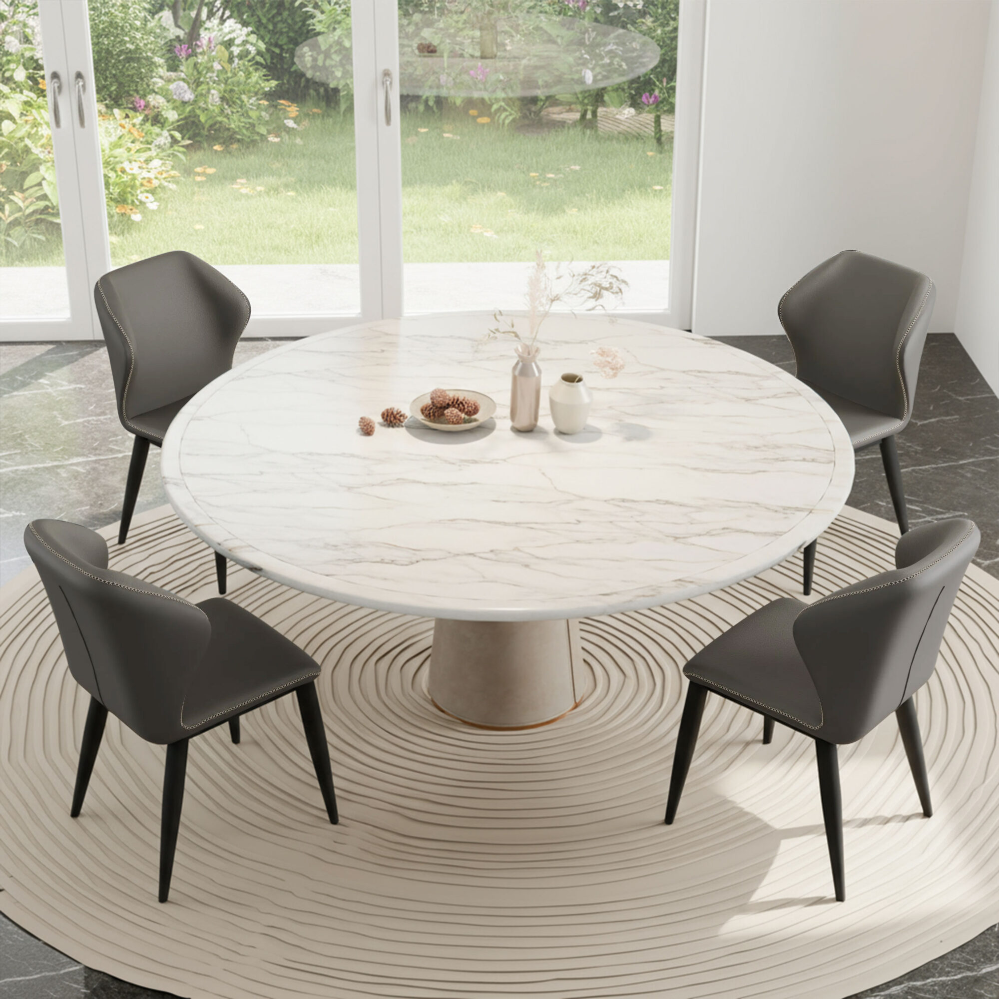 Chaises Milano Gris Brun X2