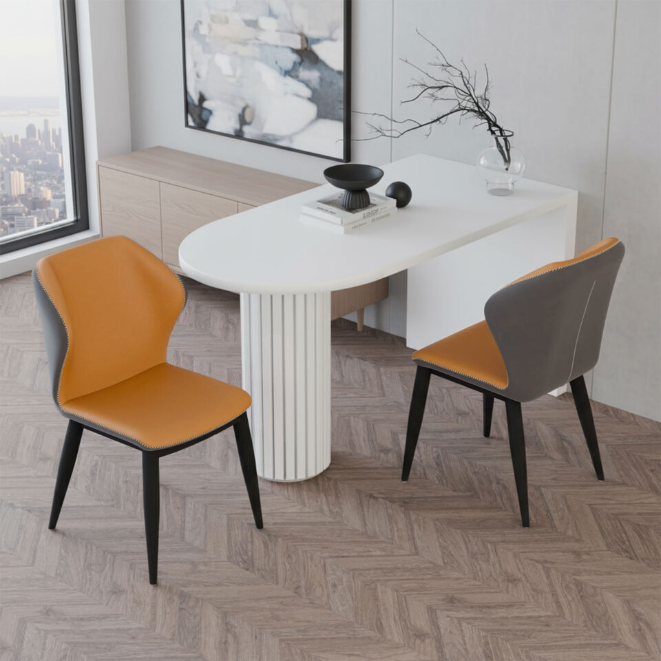 Chaises Milano Gris Orange X2
