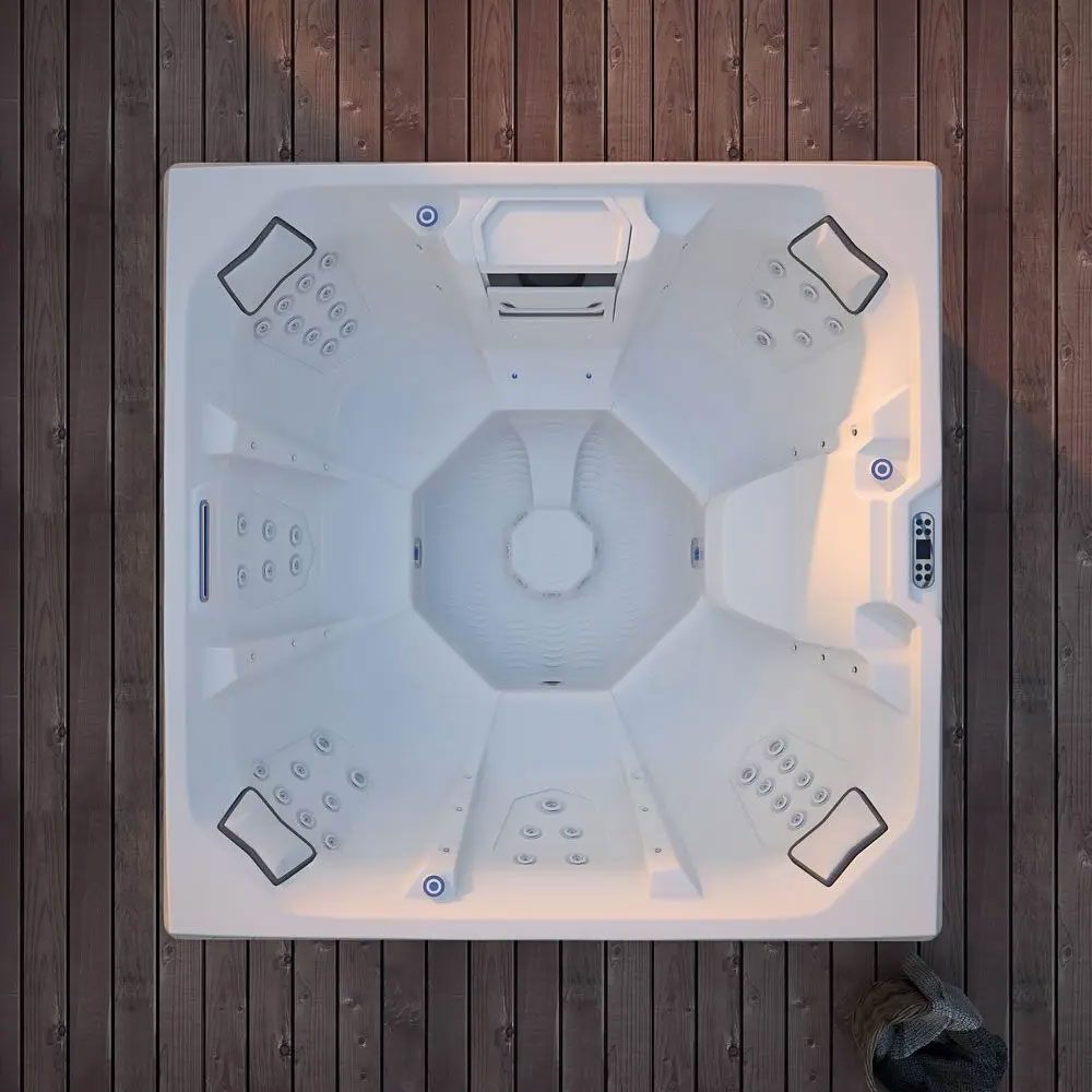 Spa Extérieur Premium – Modèle RL-J600 _ 5 Places (3 Assises + 2 Allongées) avec 31 Jets Hydromassants & Coque Acrylique Blanche