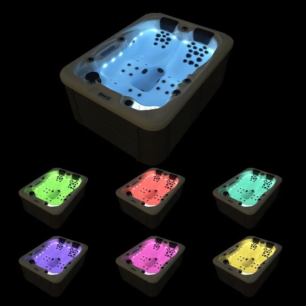 Spa Extérieur Premium – Modèle PS-6016 _ 3 Places (2 Allongées + 1 Assise) avec Jets Hydromassants & Cascade