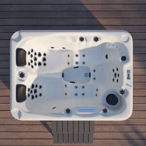 Spa Extérieur Premium – Modèle PS-6016 _ 3 Places (2 Allongées + 1 Assise) avec Jets Hydromassants & Cascade