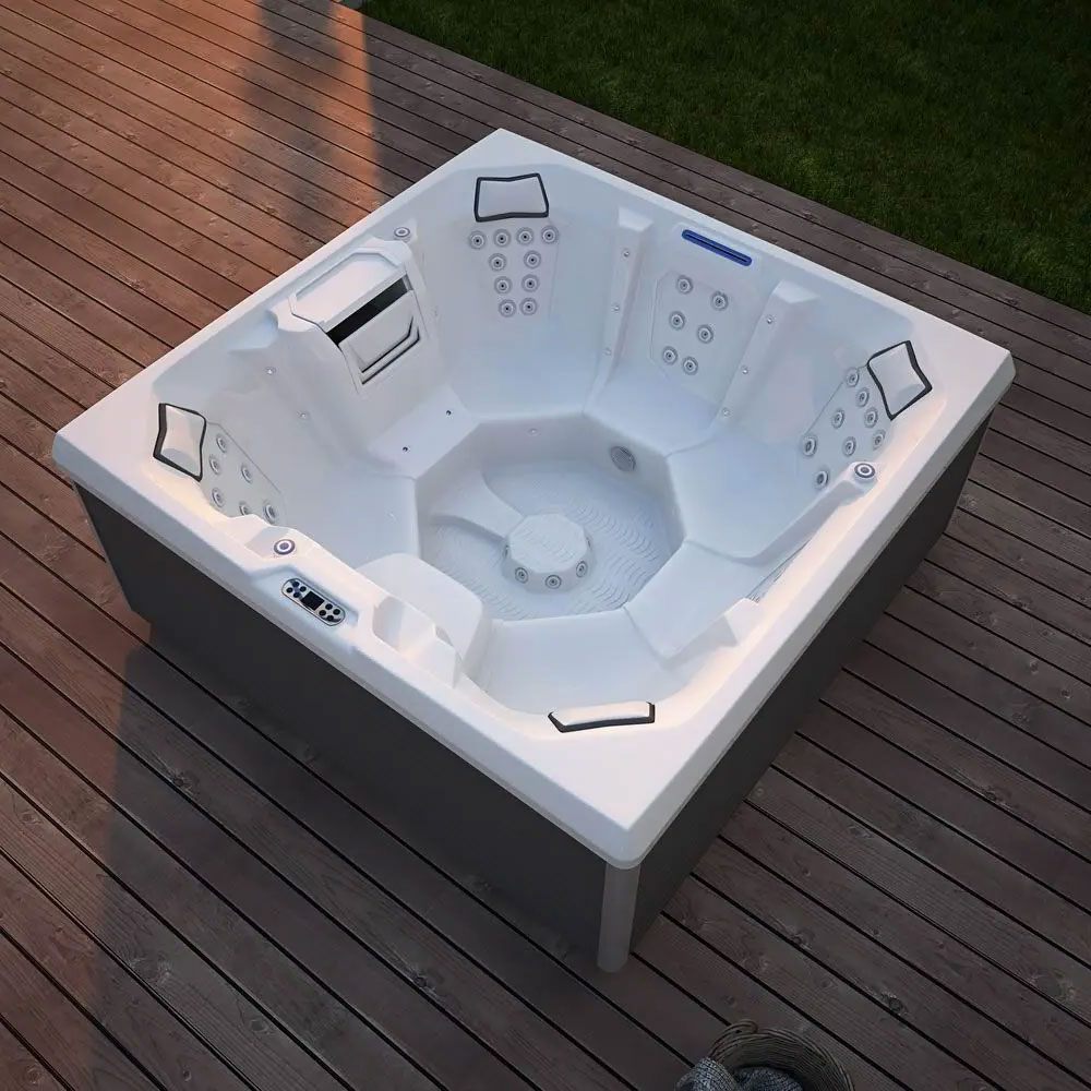 Spa Extérieur Premium – Modèle RL-J600 _ 5 Places (3 Assises + 2 Allongées) avec 31 Jets Hydromassants & Coque Acrylique Blanche