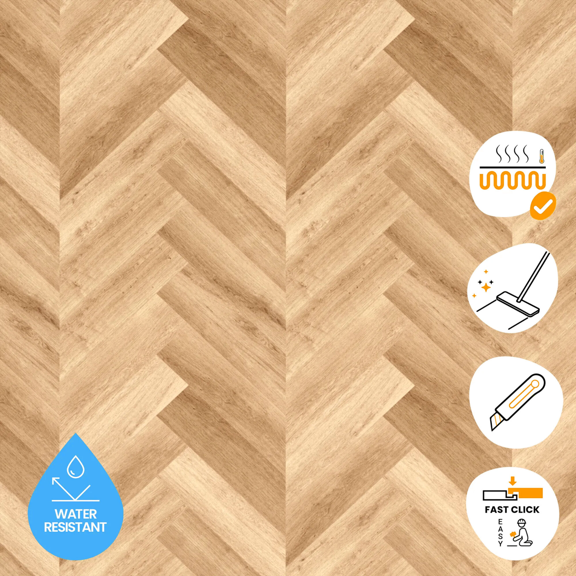 Parquet PVC Clipsable - Chevrons Clair