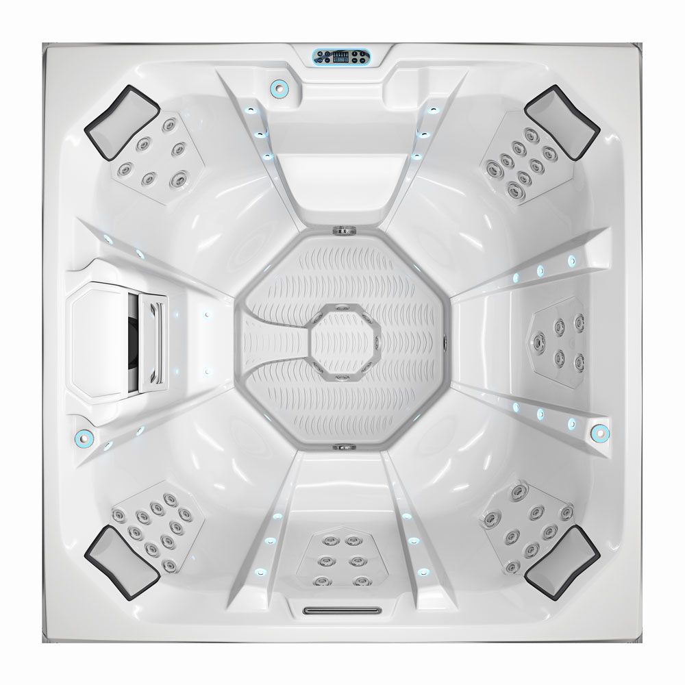 Spa Extérieur Premium – Modèle RL-J600 _ 5 Places (3 Assises + 2 Allongées) avec 31 Jets Hydromassants & Coque Acrylique Blanche