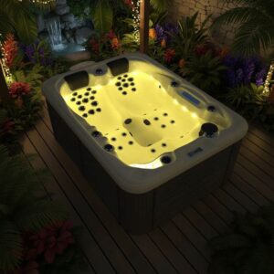 Spa Extérieur Premium – Modèle PS-6016 _ 3 Places (2 Allongées + 1 Assise) avec Jets Hydromassants & Cascade