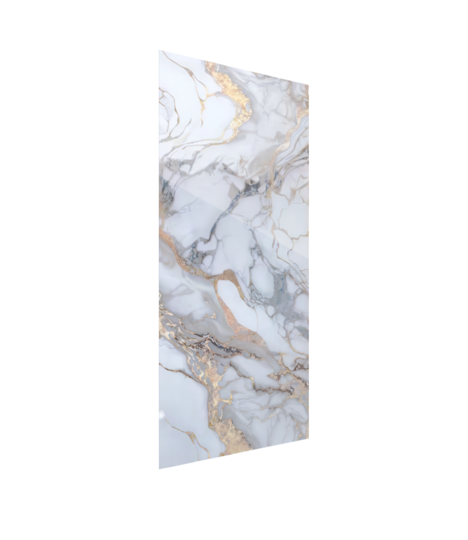 Panneau PVC - Effet Marbre Doré – 250 x 120 cm – Étanche – Garantie 15 ans