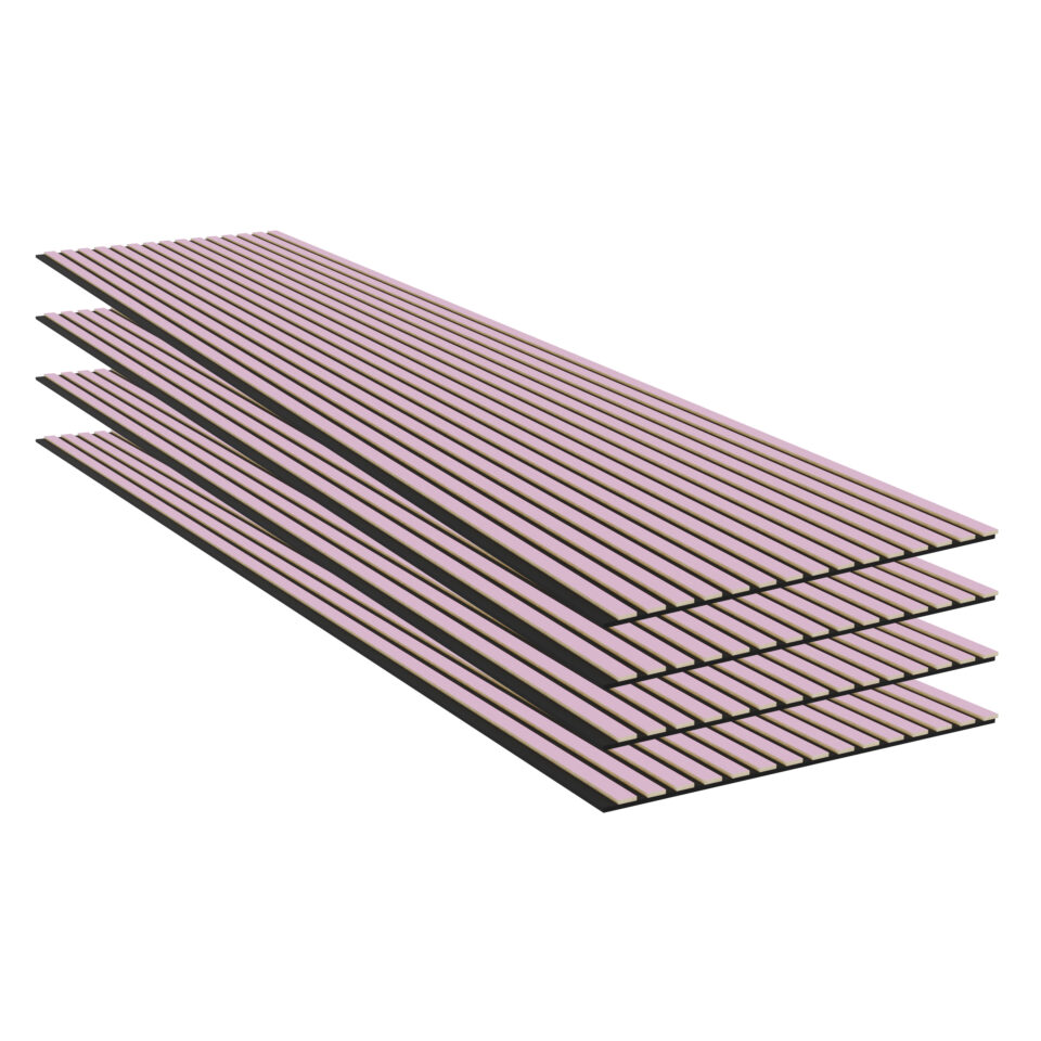 Panneaux acoustiques muraux rose – Feutrine acoustique noire – 11 mm – Lot de 4