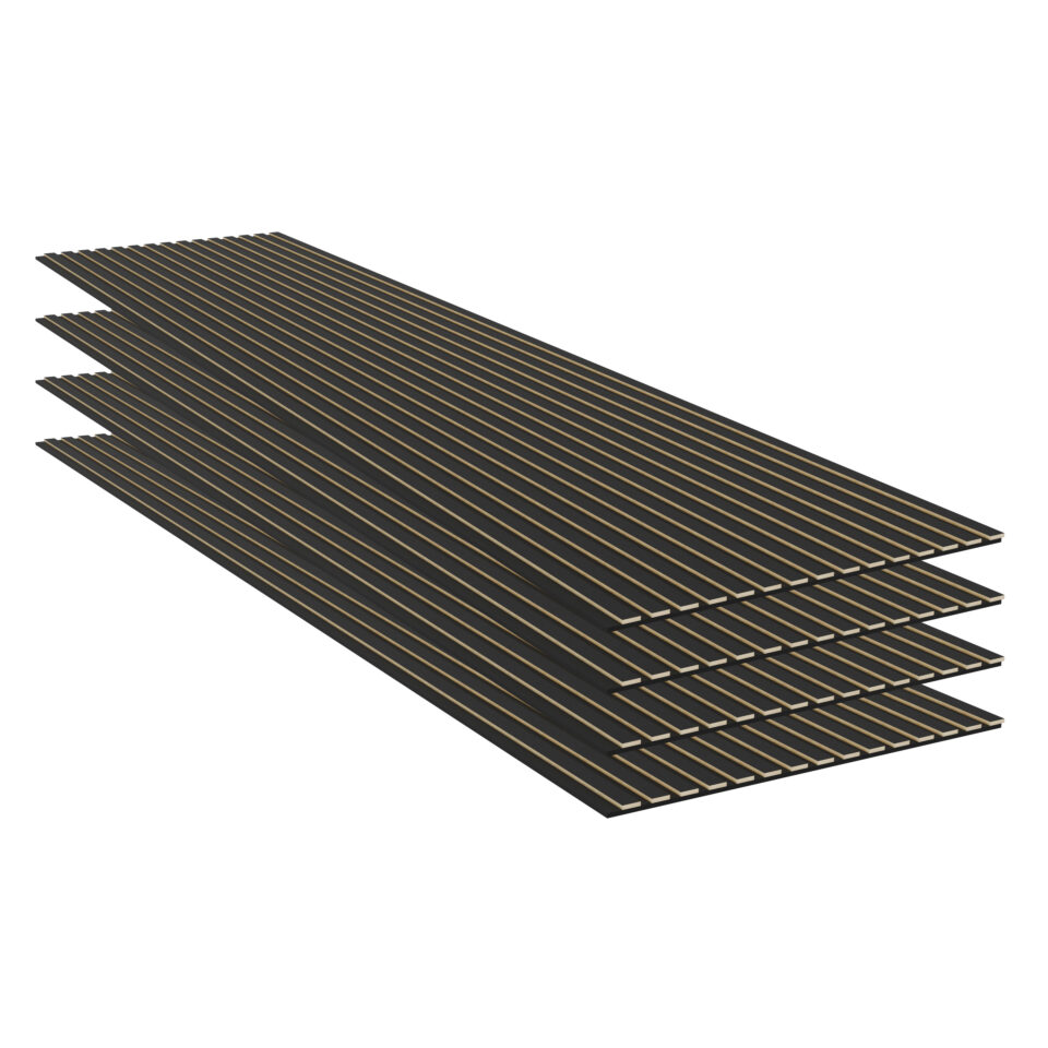 Panneaux acoustiques muraux noir mat – Feutrine acoustique noire – 11 mm – Lot de 4