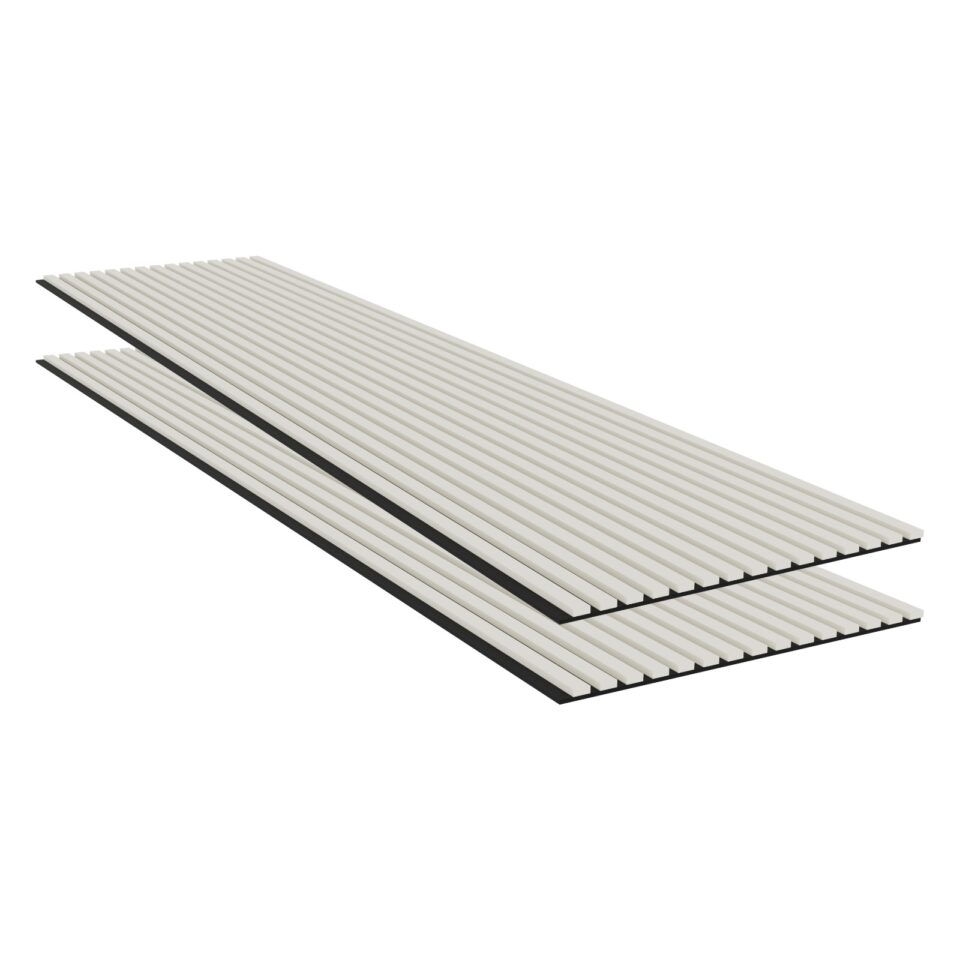 Panneaux acoustiques décoratifs en cuir gris – Feutrine noire – Épaisseur 21 mm – Lot de 2